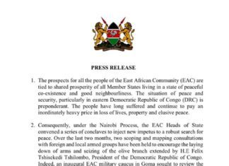 LE PRÉSIDENT UHURU KENYATTA EXIGE LA BALKANISATION DE L’EST DE LA RDC AU CONTROLE DE L’EAC.