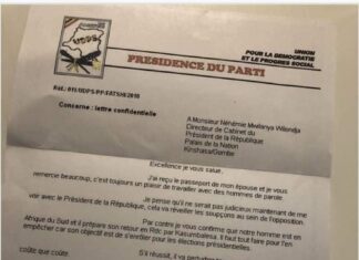 UNE LETTRE PUREMENT TRAITISTE SOKI MOISE KATUMBI A MONI LETTRE OYO, AKO GIFFLER FELIX TSHILOMBO.