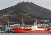 Sanctioned Russian vessel docks in Cape Town