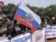 A demonstration in Bangui in support of China and Russia