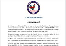 LAMUKA: COMMUNIQUÉ TRÉS URGENT