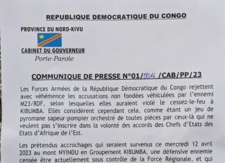 Déclaration de FARDC suite aux conflits à Kibumba – suivez