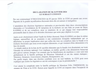DECLARATION DU 06 JANVIER 2024 – LE SURSAUT CITOYEN
